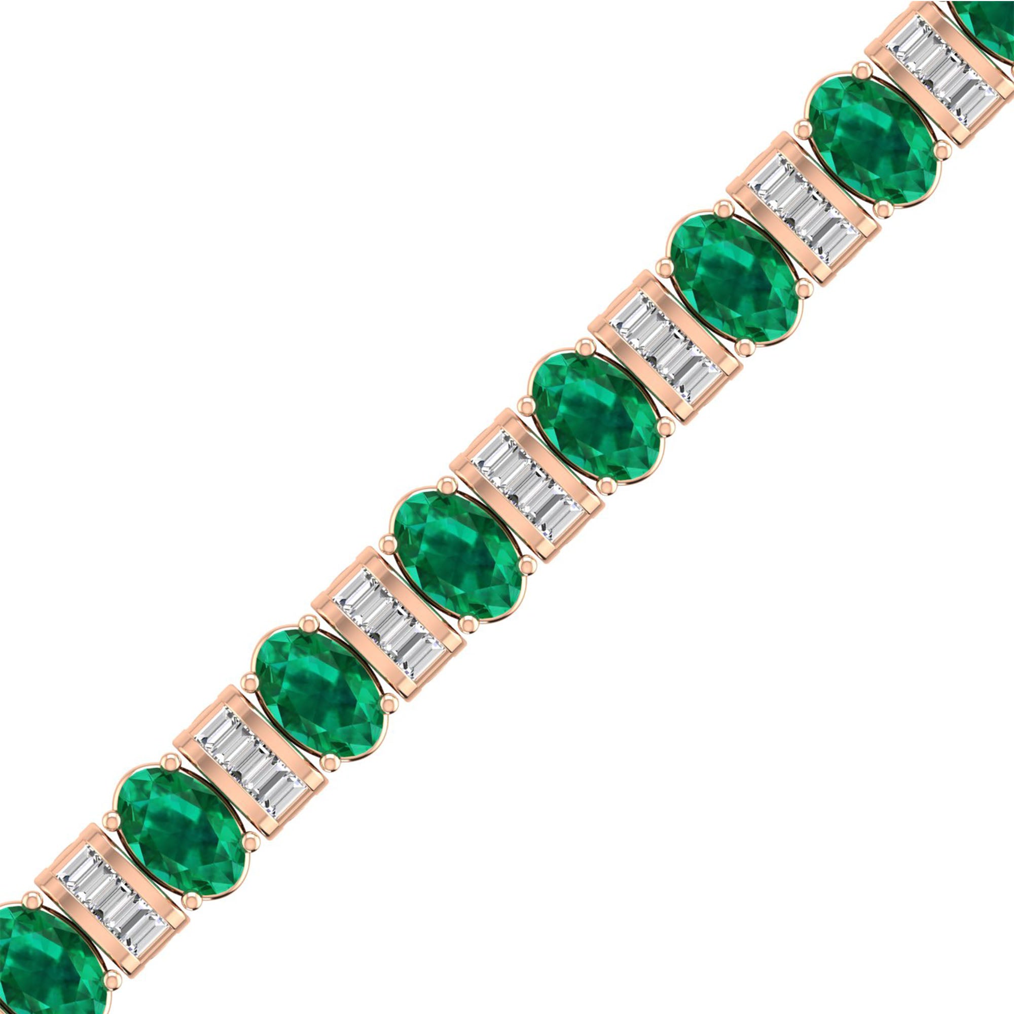 14K Rose Gold - Emerald