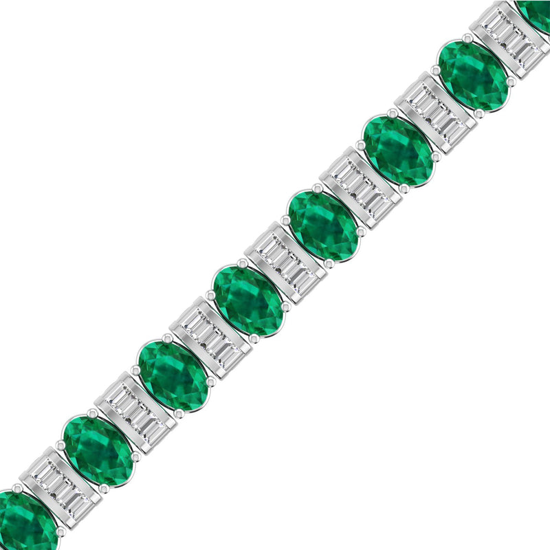 14K White Gold - Emerald