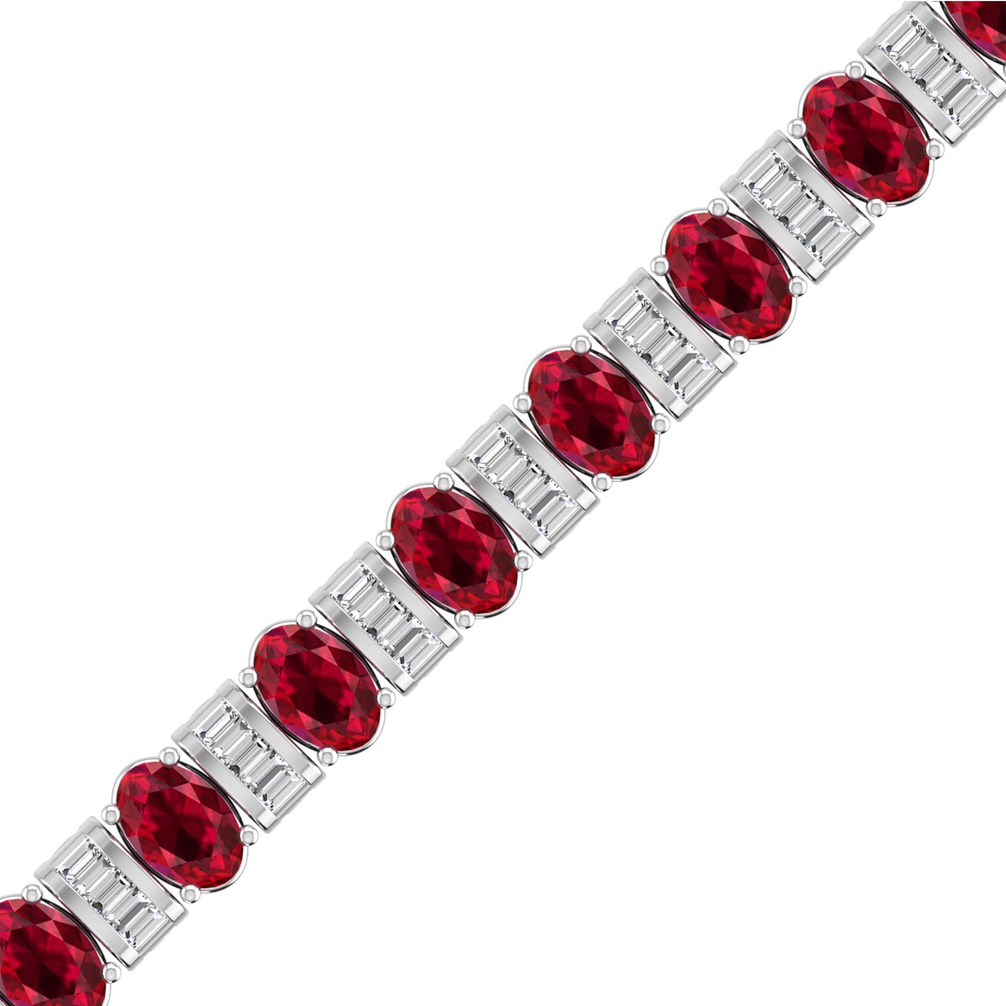 14K White Gold - Ruby