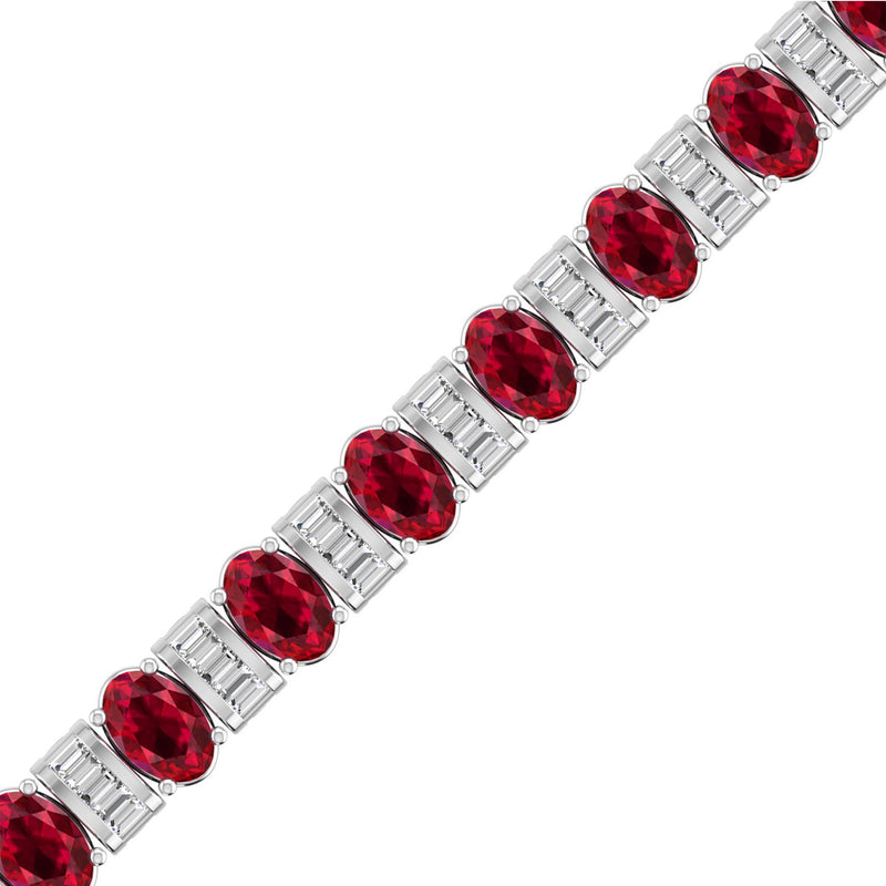 14K White Gold - Ruby
