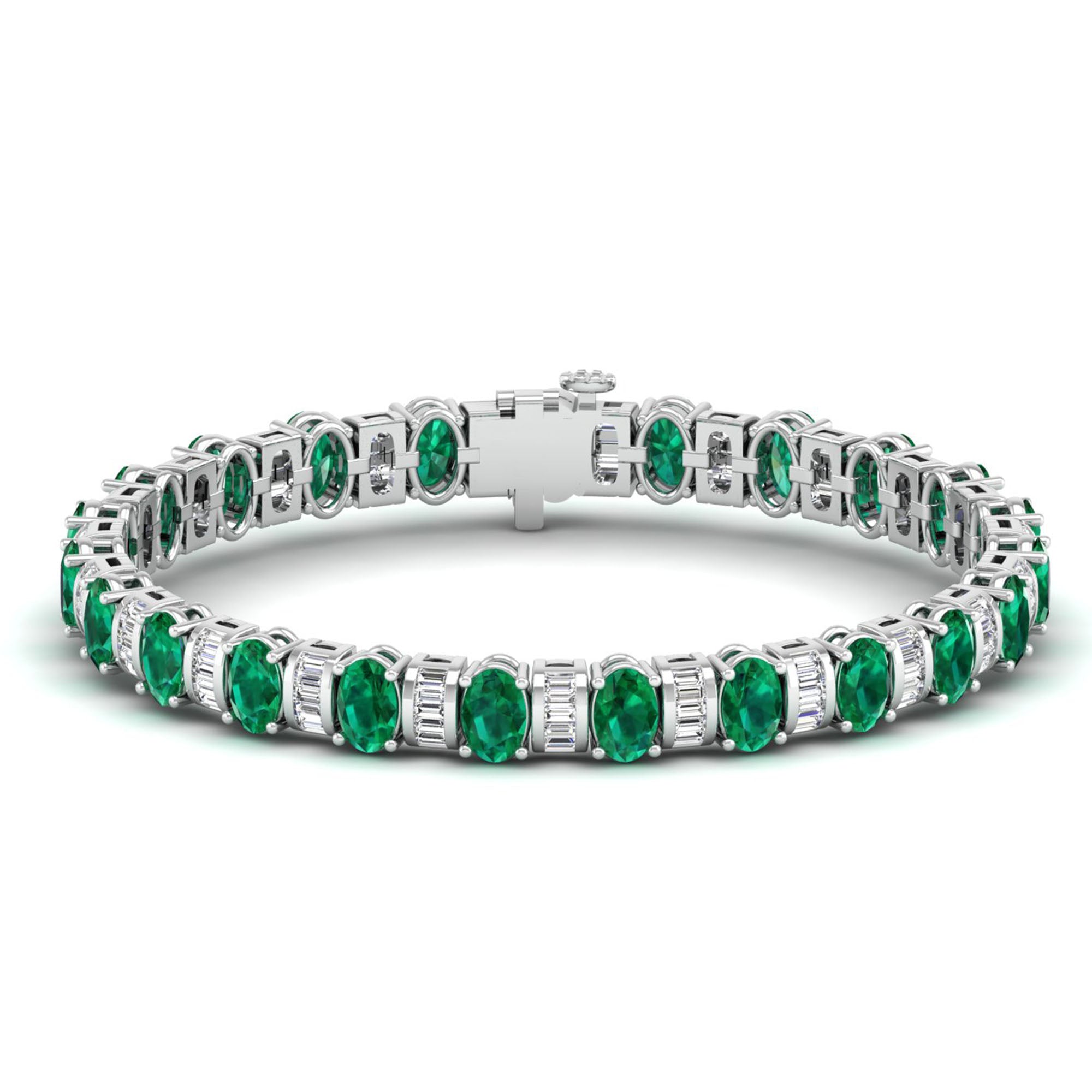 14K White Gold - Emerald