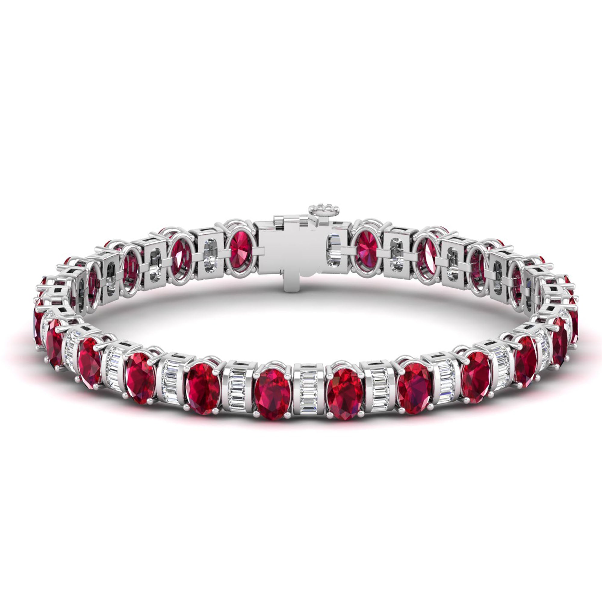 14K White Gold - Ruby
