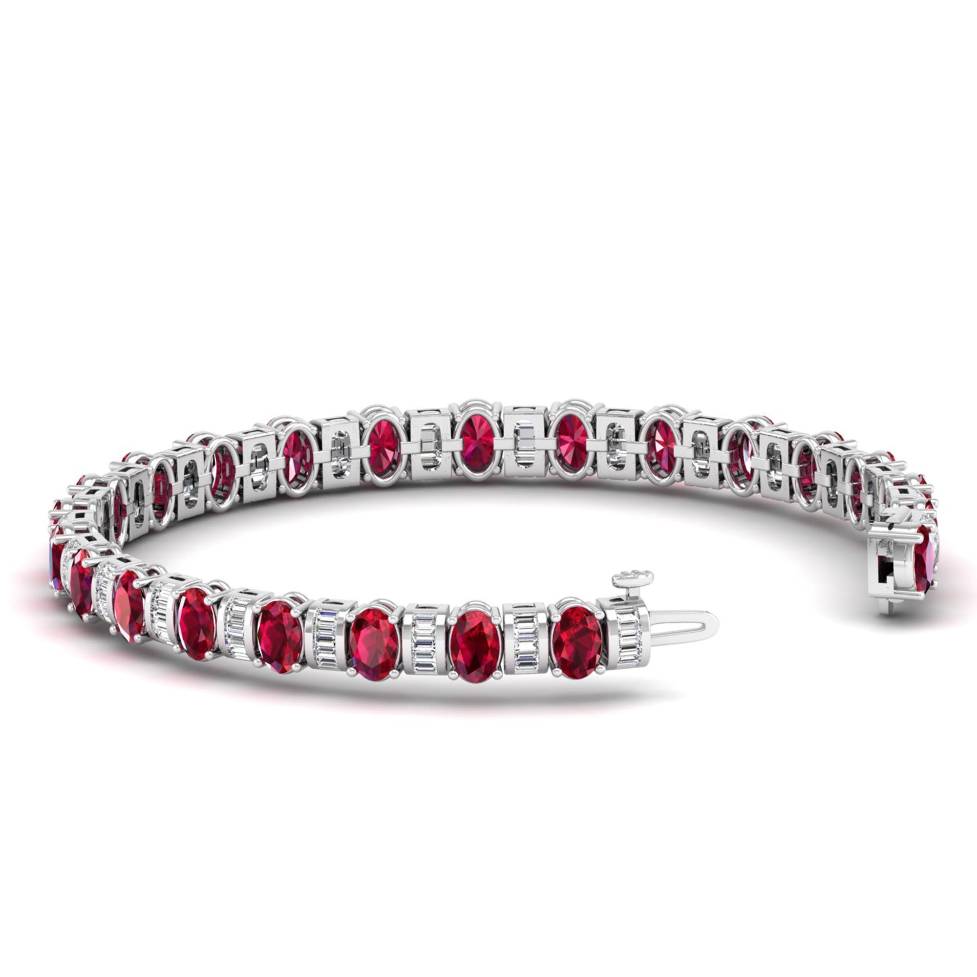 14K White Gold - Ruby