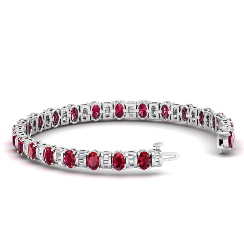14K White Gold - Ruby