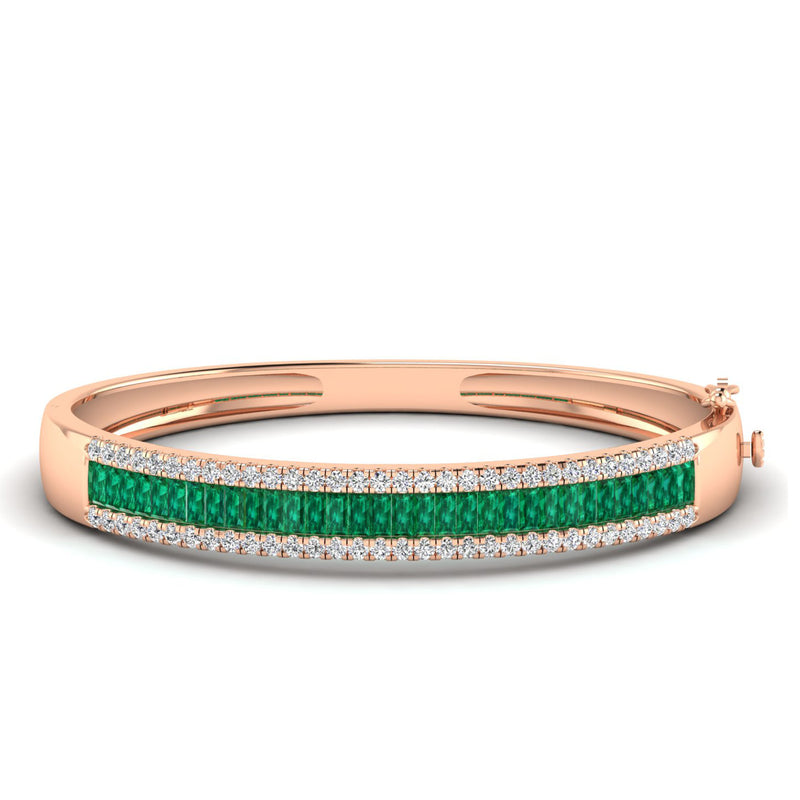 14K Rose Gold - Emerald