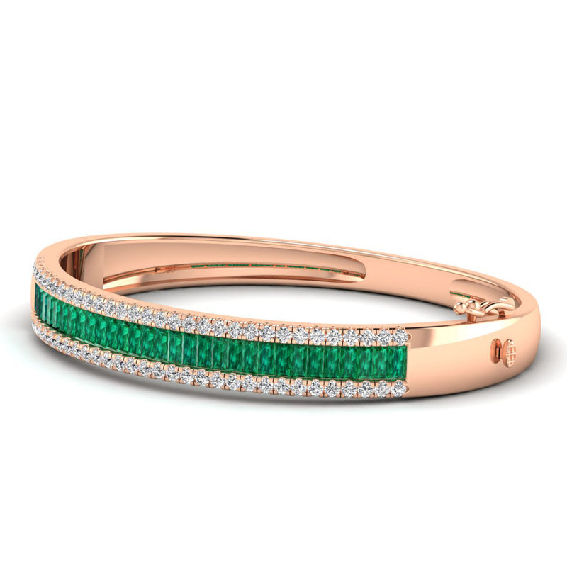 14K Rose Gold - Emerald