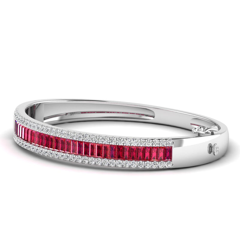 14K White Gold - Ruby