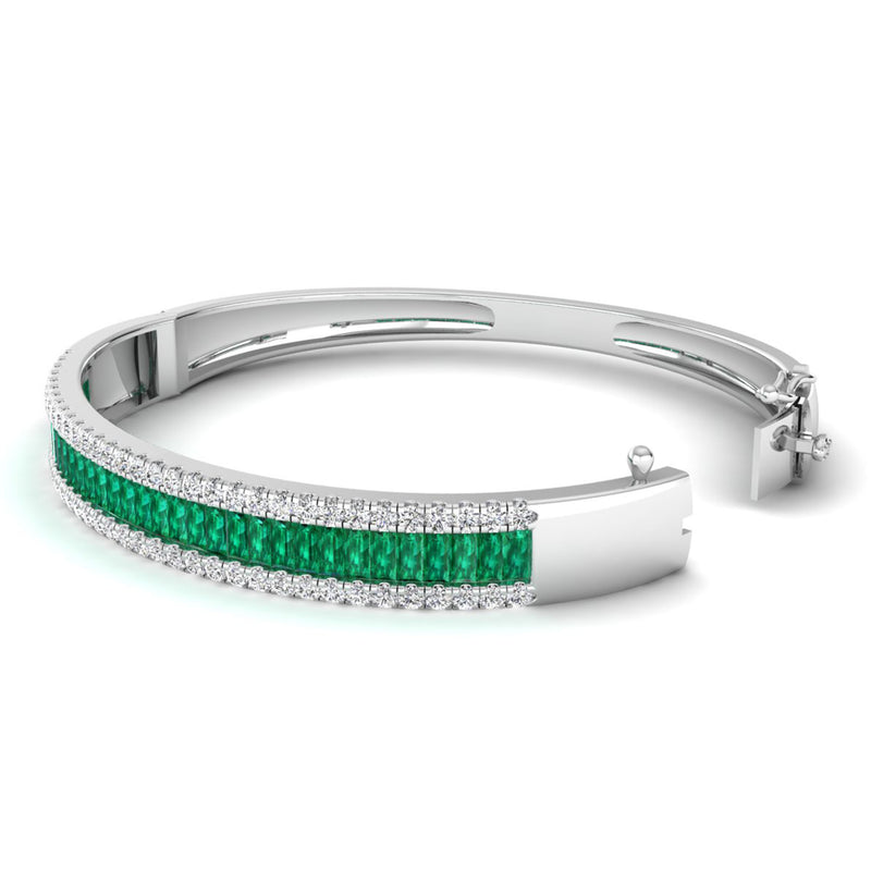 14K White Gold - Emerald