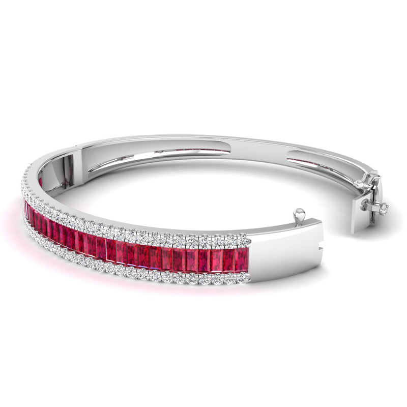 14K White Gold - Ruby
