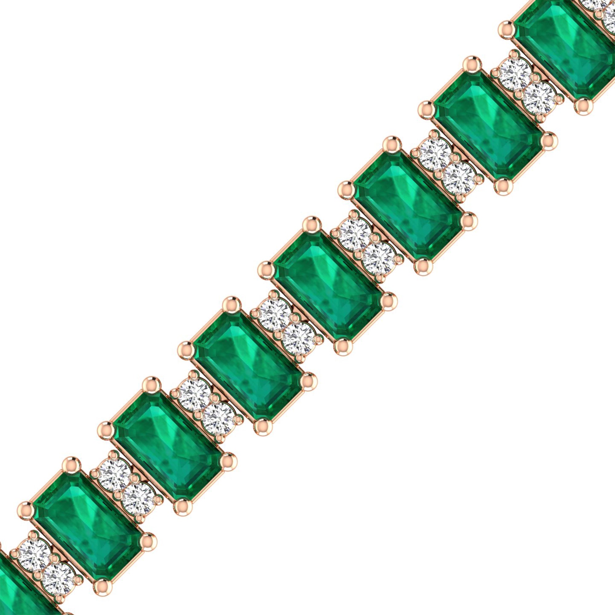 14K Rose Gold - Emerald