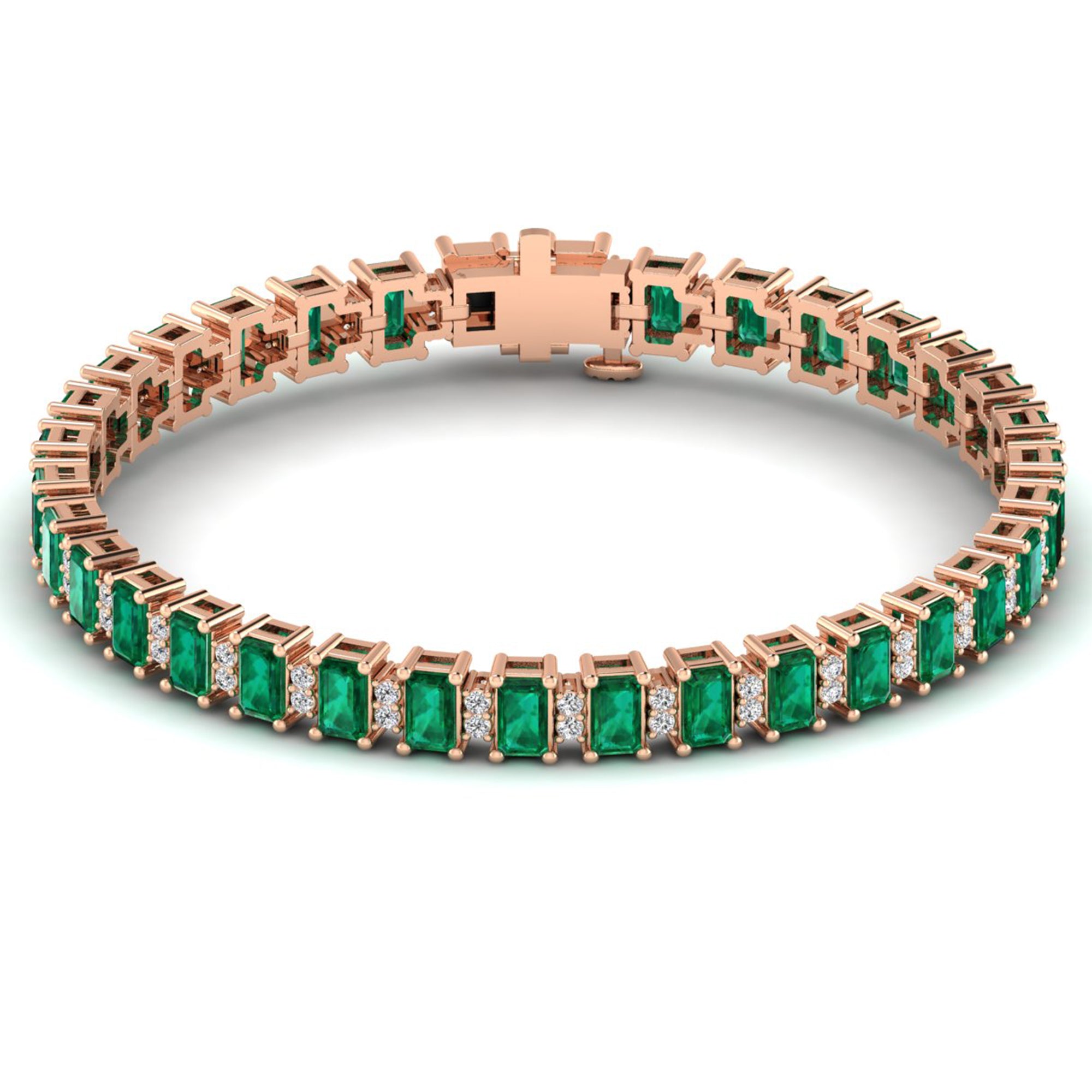 14K Rose Gold - Emerald