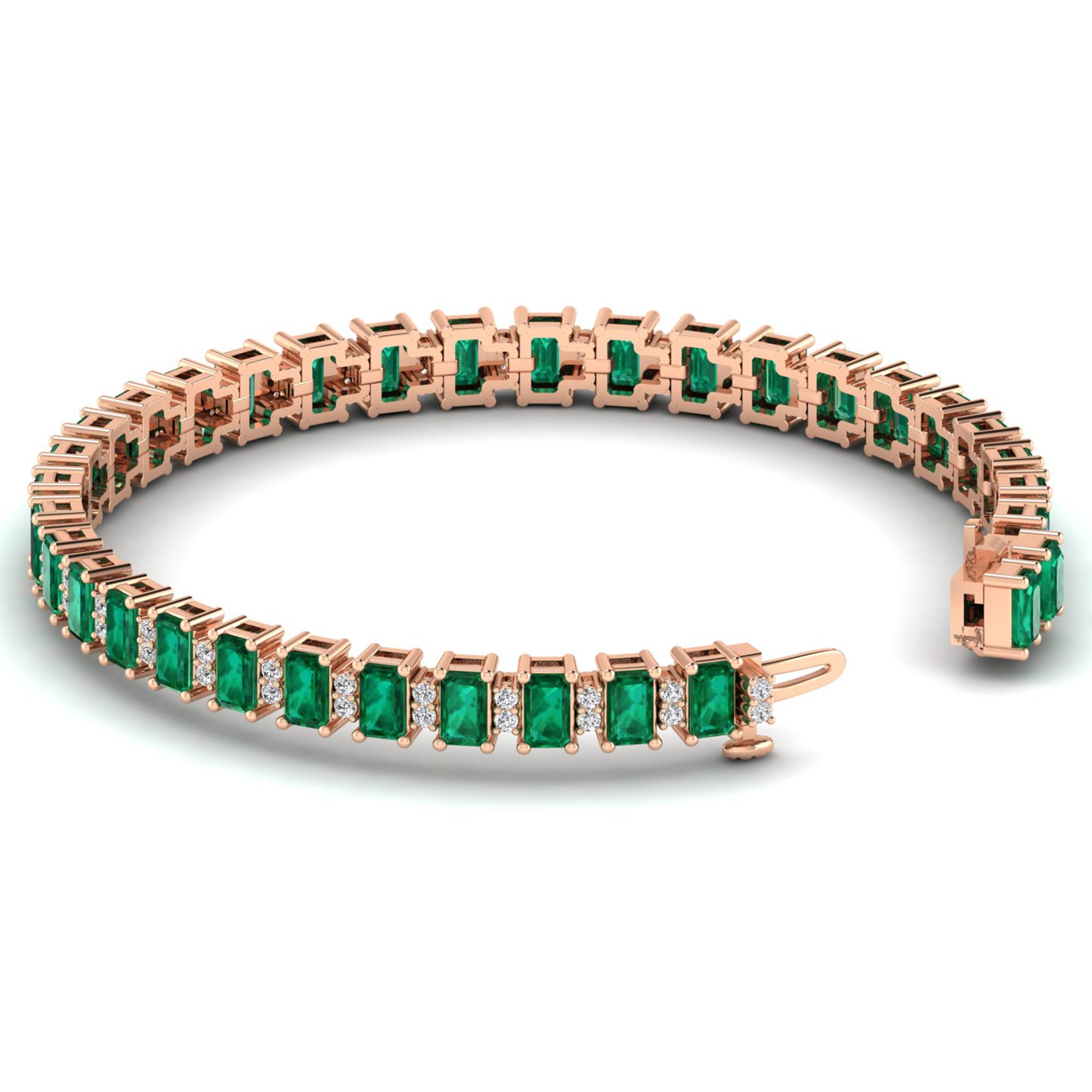 14K Rose Gold - Emerald