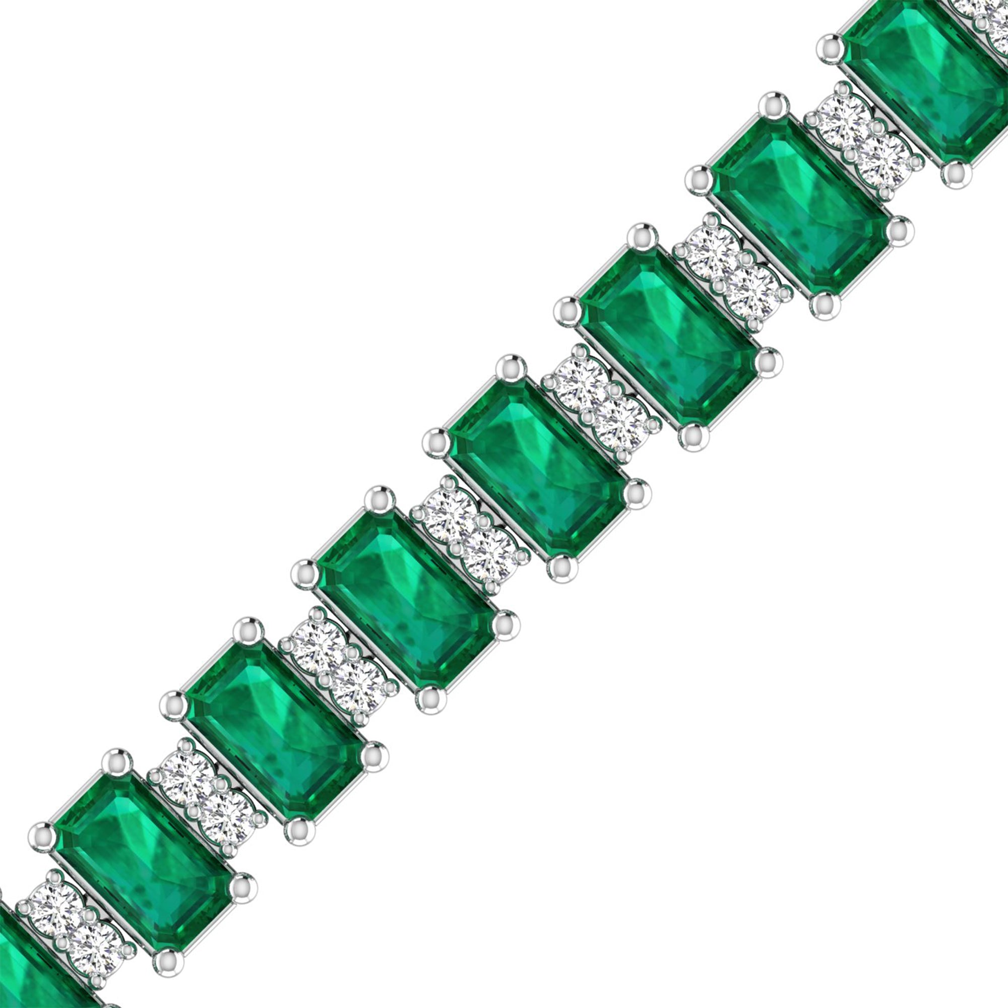 14K White Gold - Emerald