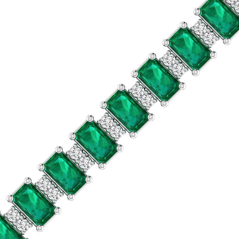 14K White Gold - Emerald