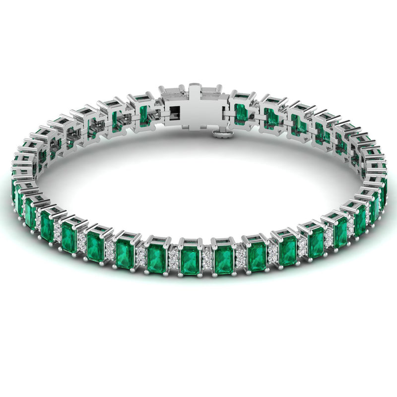 14K White Gold - Emerald