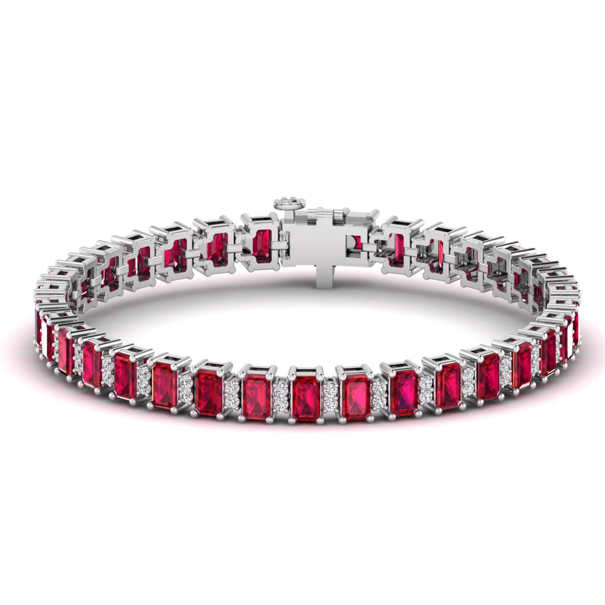 14K White Gold - Ruby