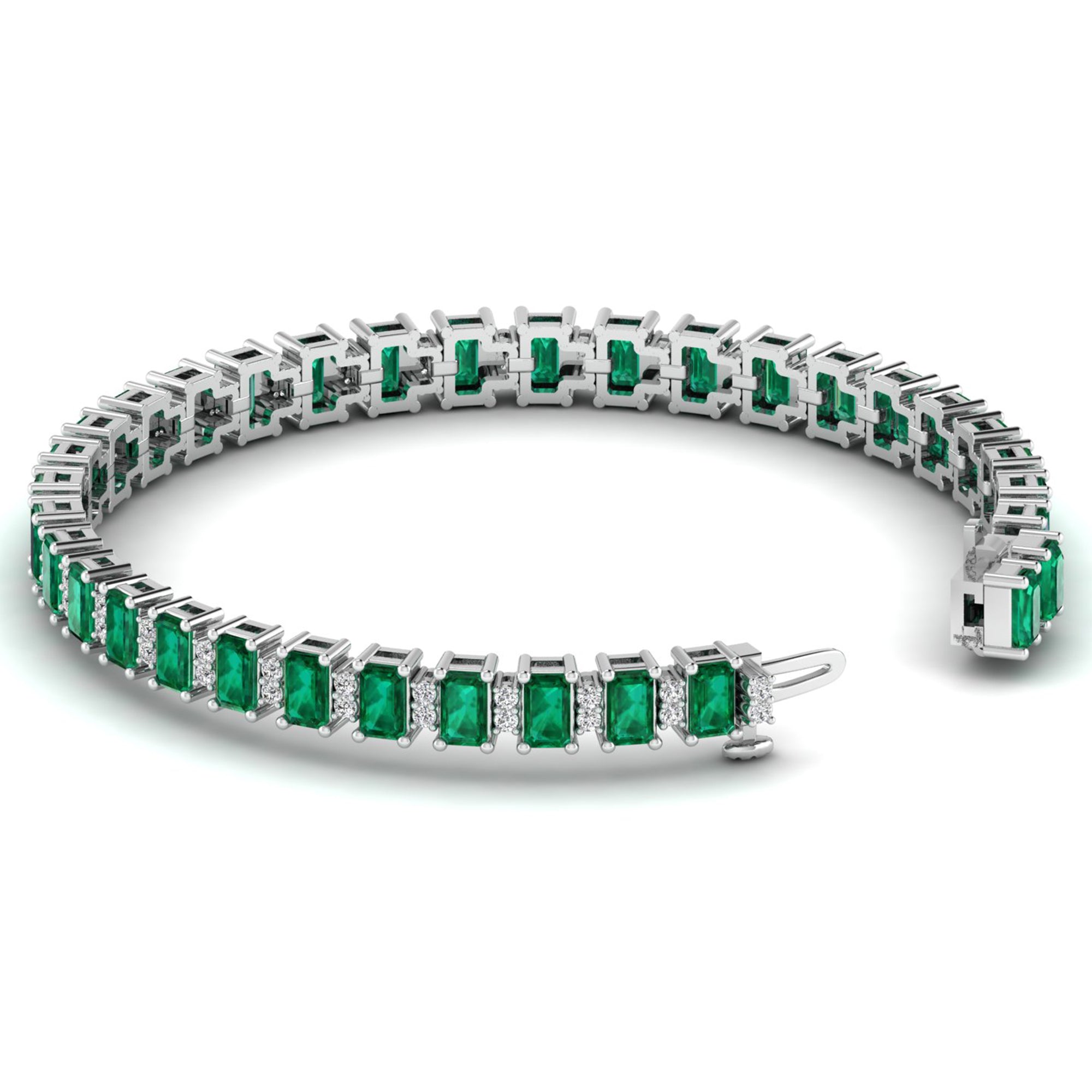 14K White Gold - Emerald
