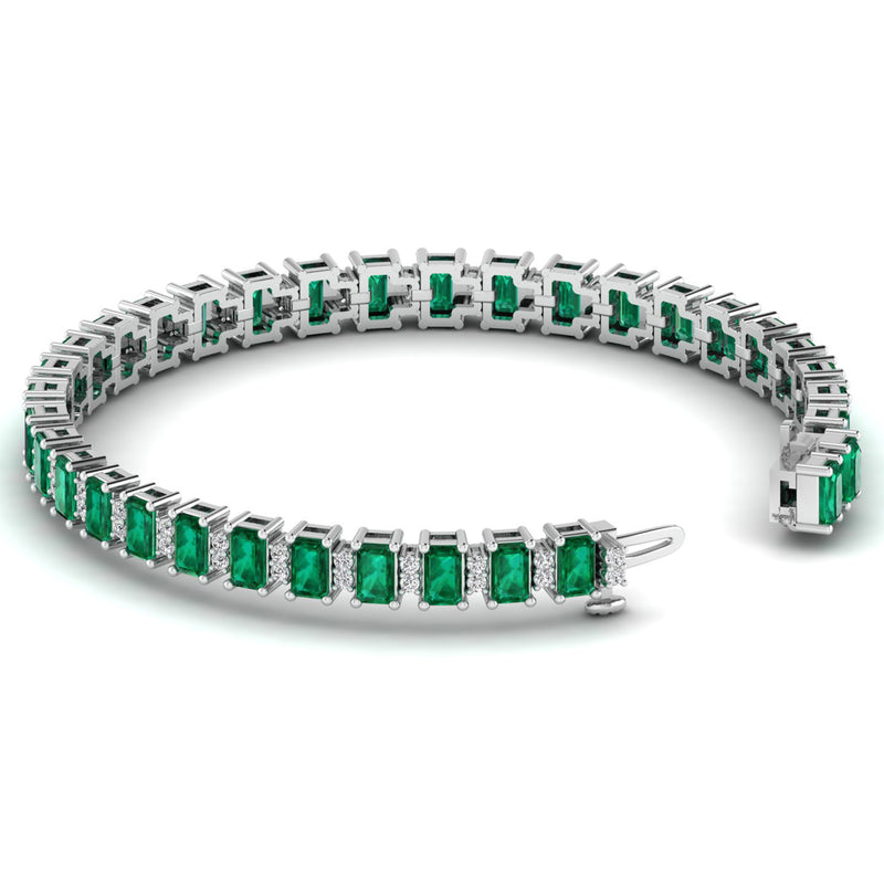 14K White Gold - Emerald
