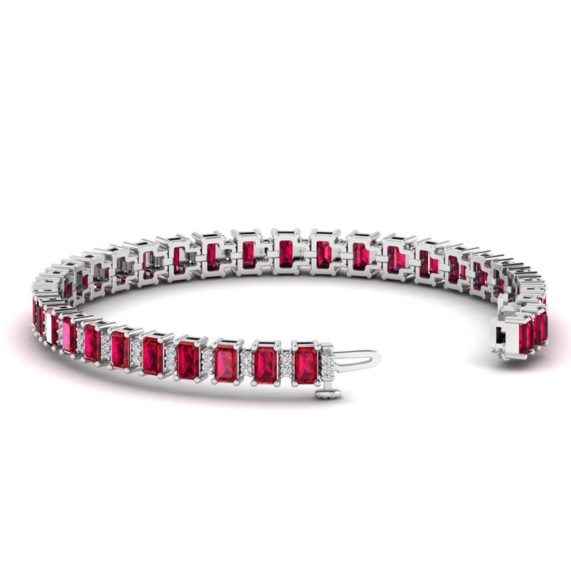 14K White Gold - Ruby