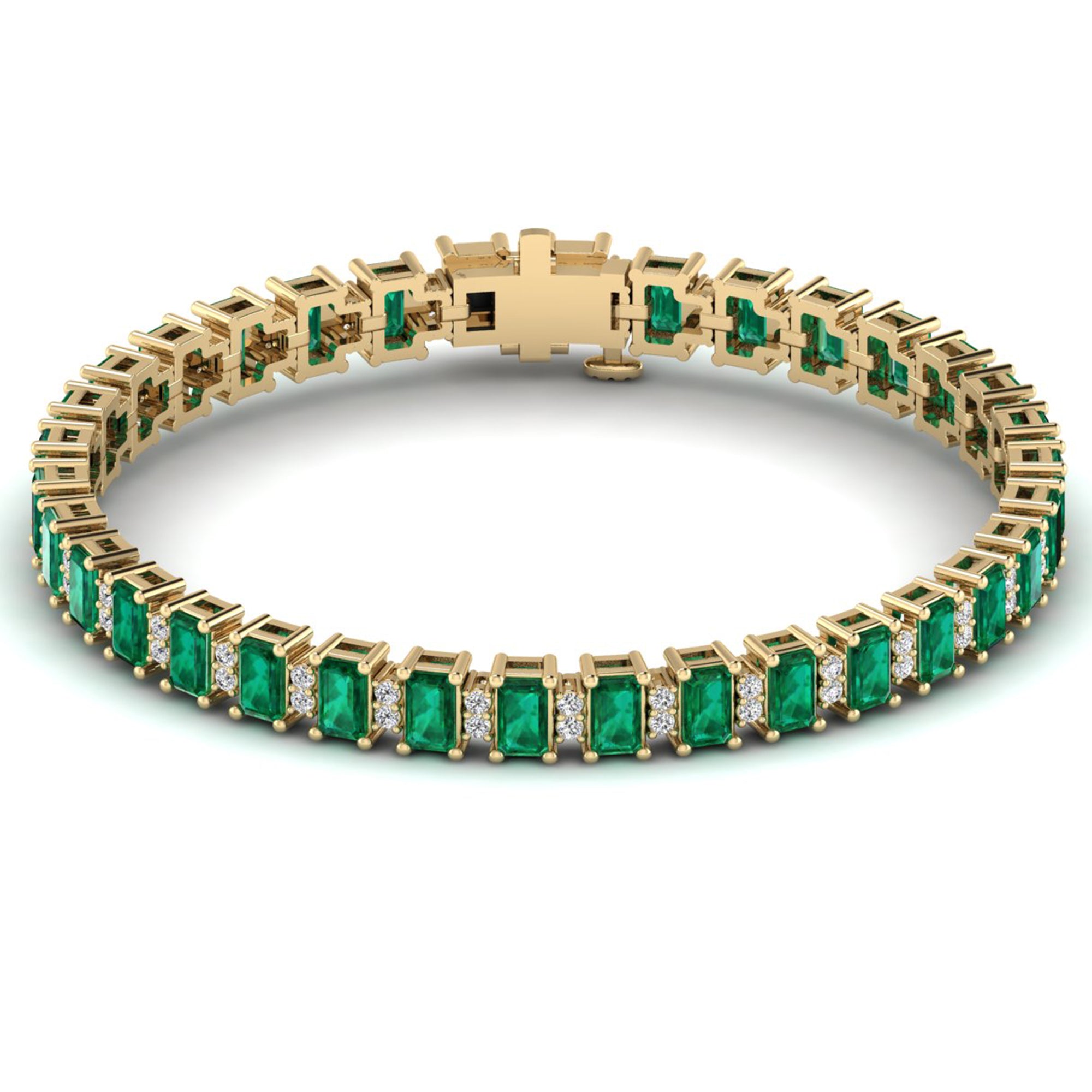 14K Yellow Gold - Emerald