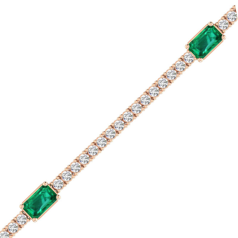 14K Rose Gold - Emerald