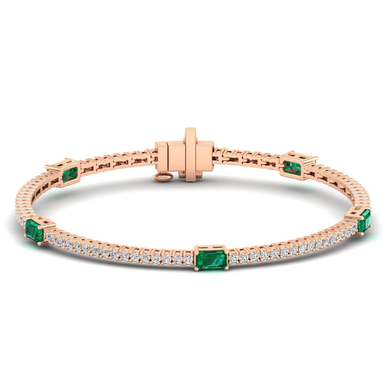 14K Rose Gold - Emerald
