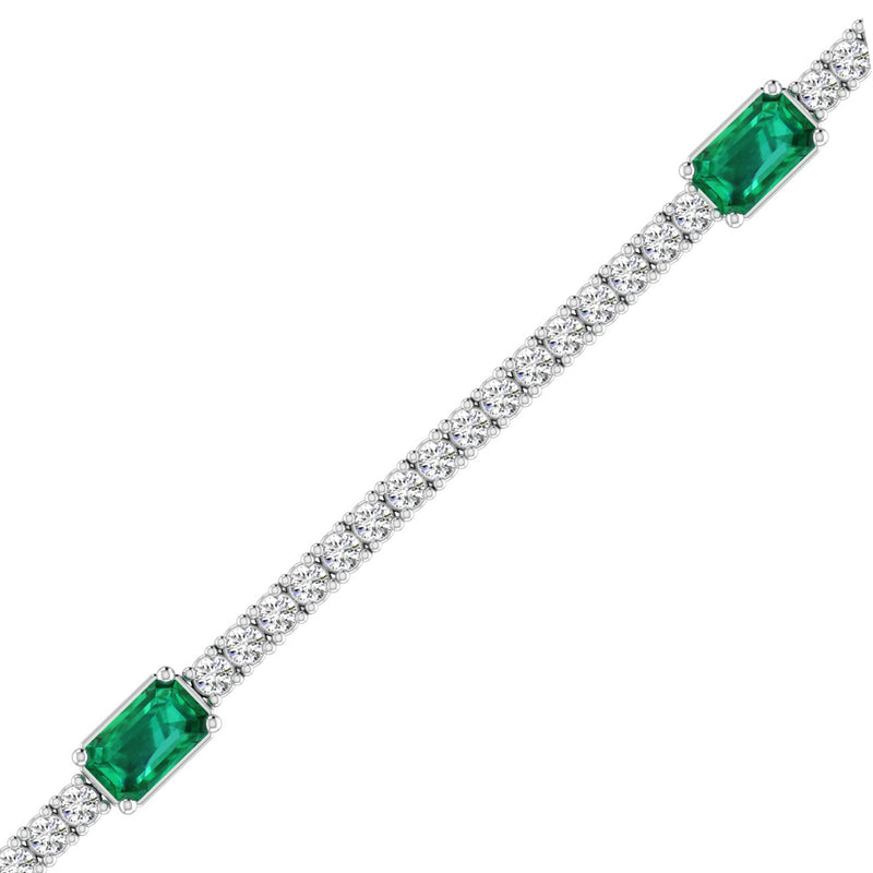 14K White Gold - Emerald