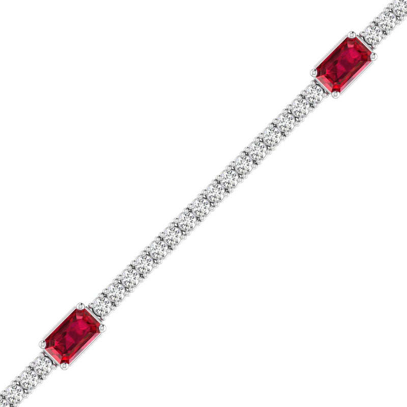 14K White Gold - Ruby