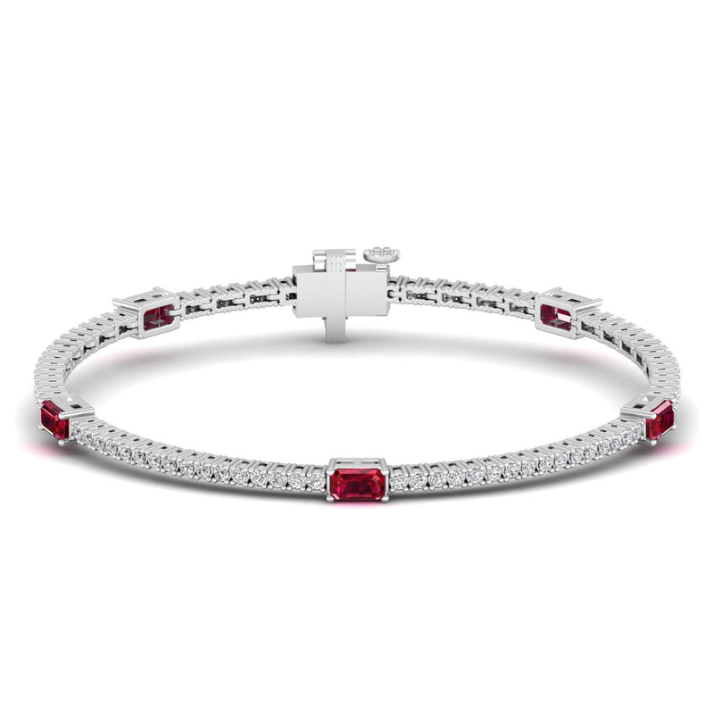 14K White Gold - Ruby