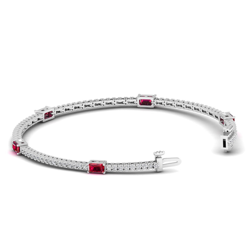 14K White Gold - Ruby