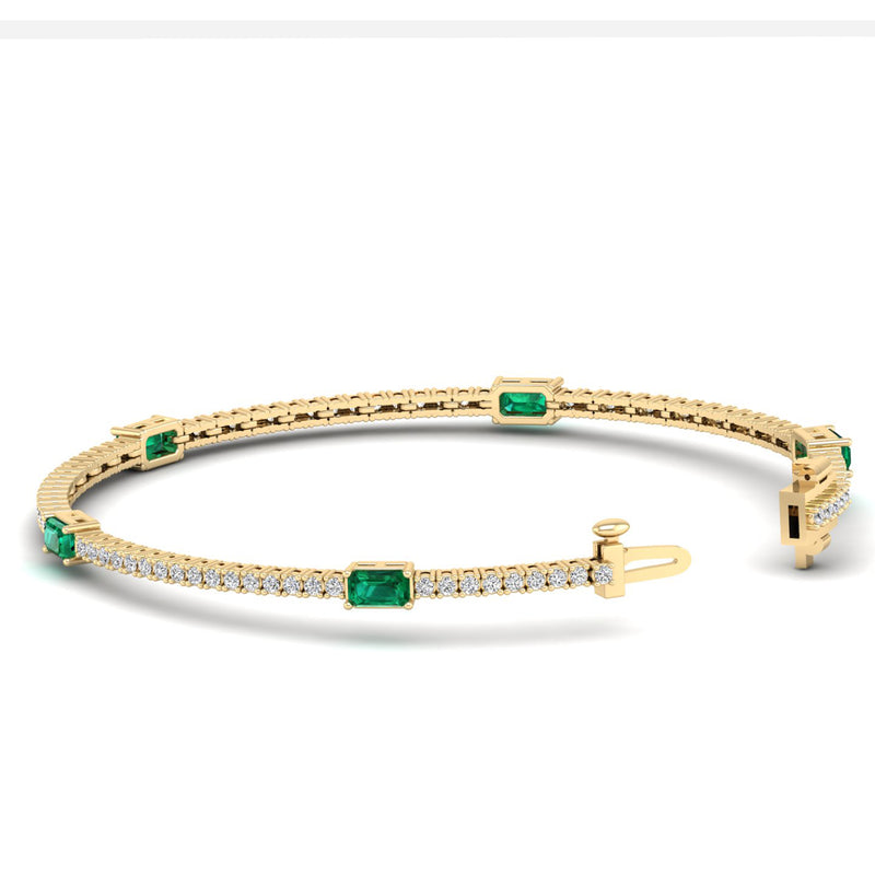 14K Yellow Gold - Emerald