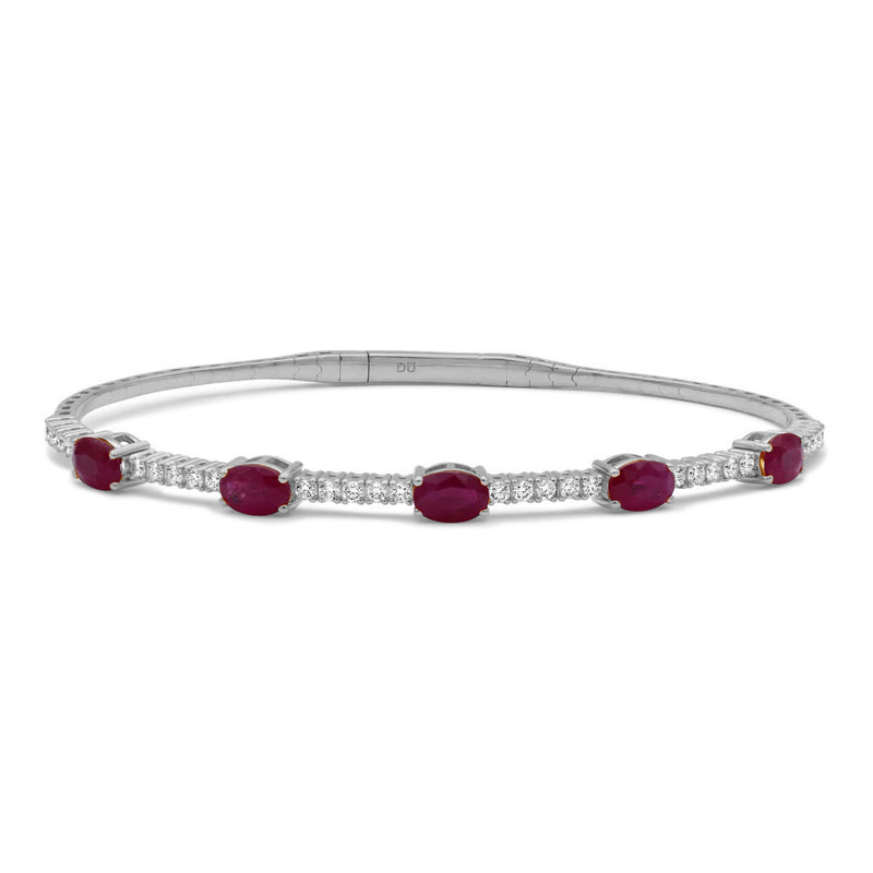 14K White Gold - Ruby