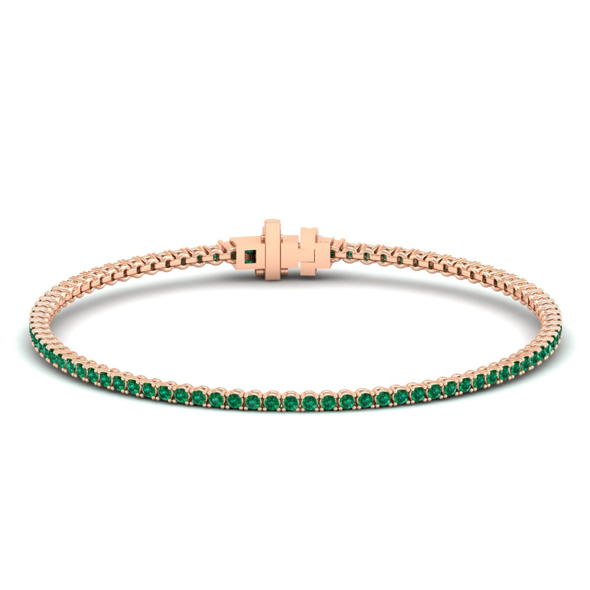 14K Rose Gold - Emerald