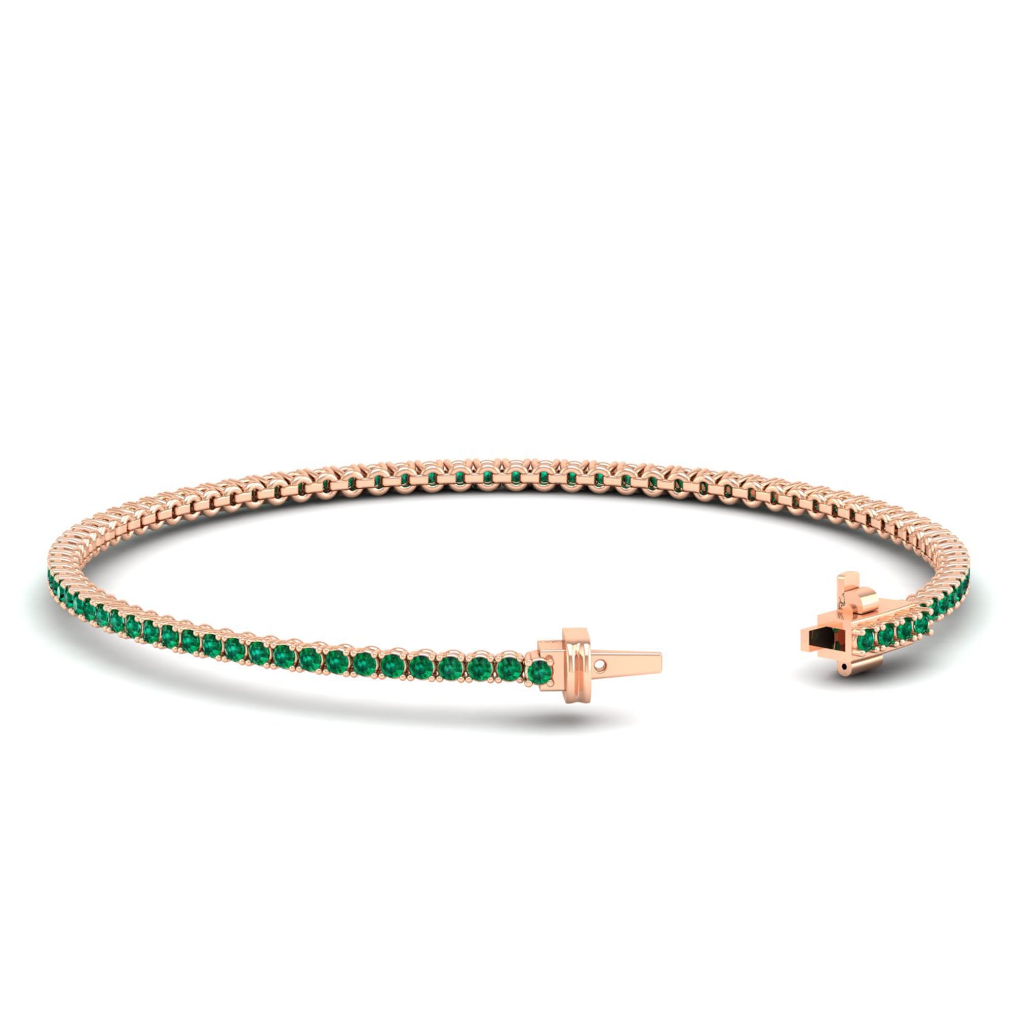 14K Rose Gold - Emerald