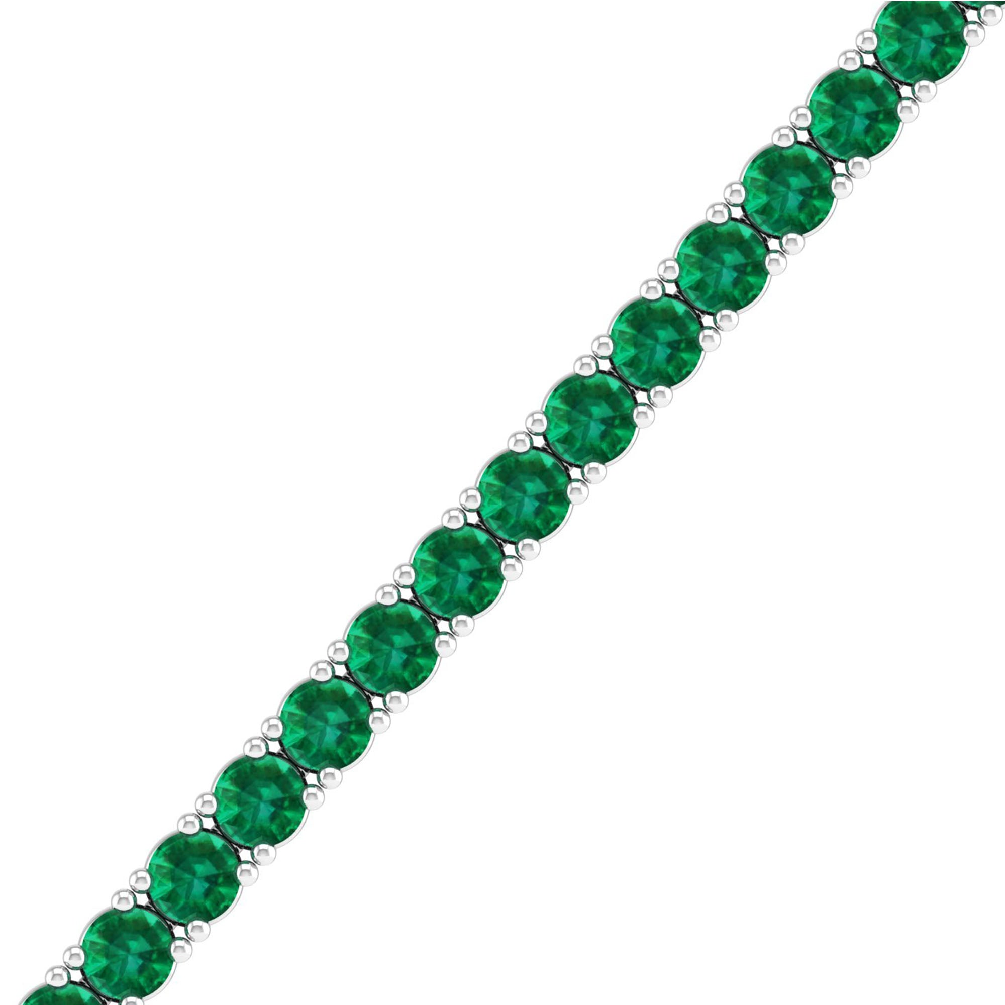 14K White Gold - Emerald