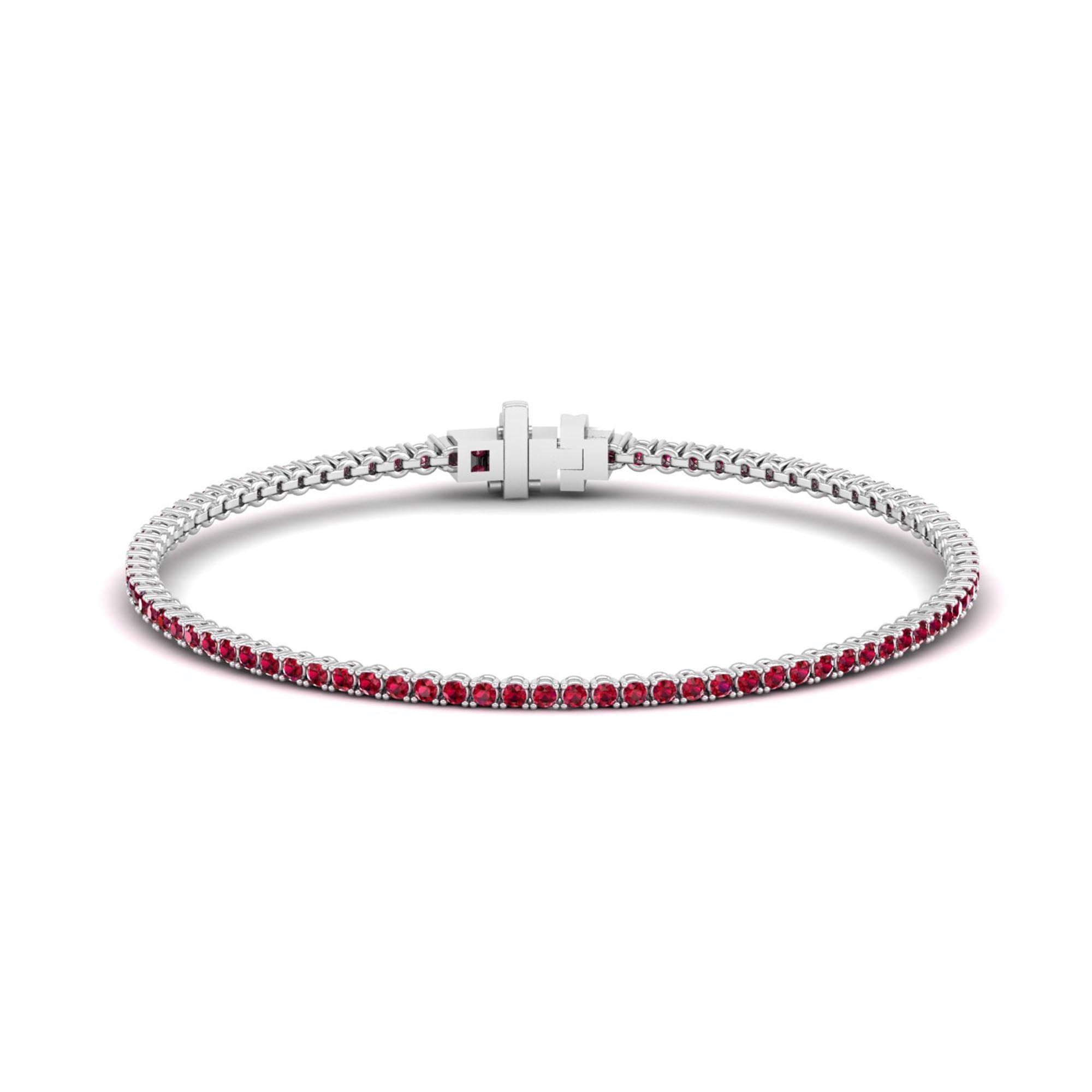 14K White Gold - Ruby
