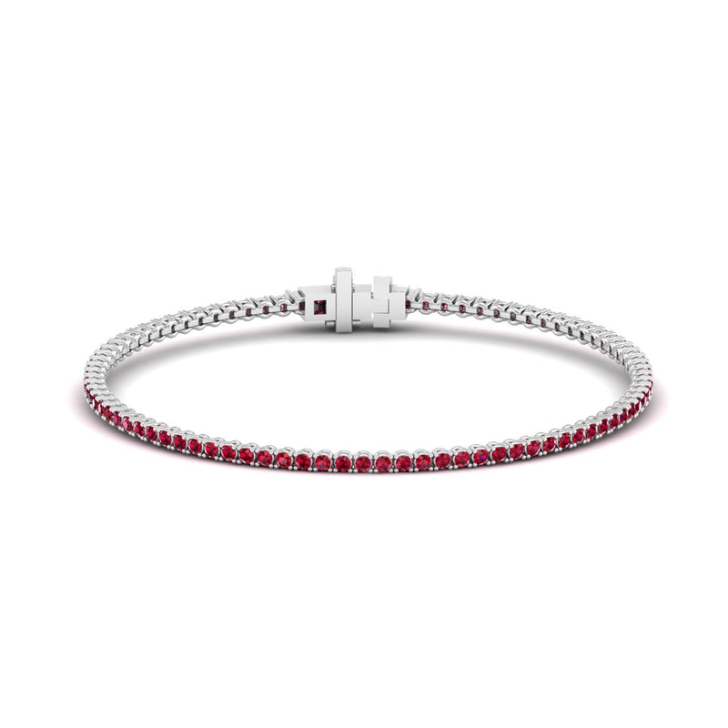 14K White Gold - Ruby