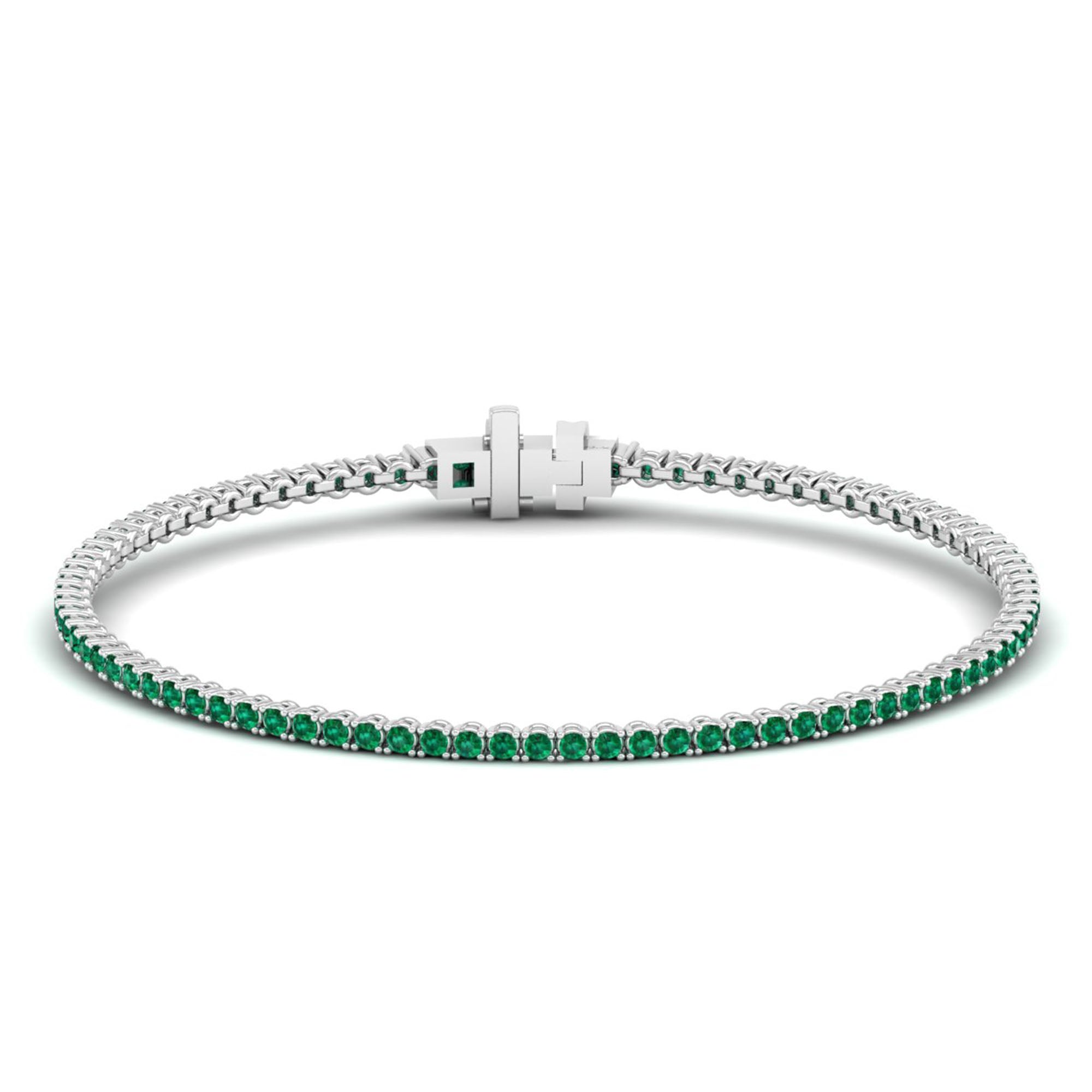 14K White Gold - Emerald