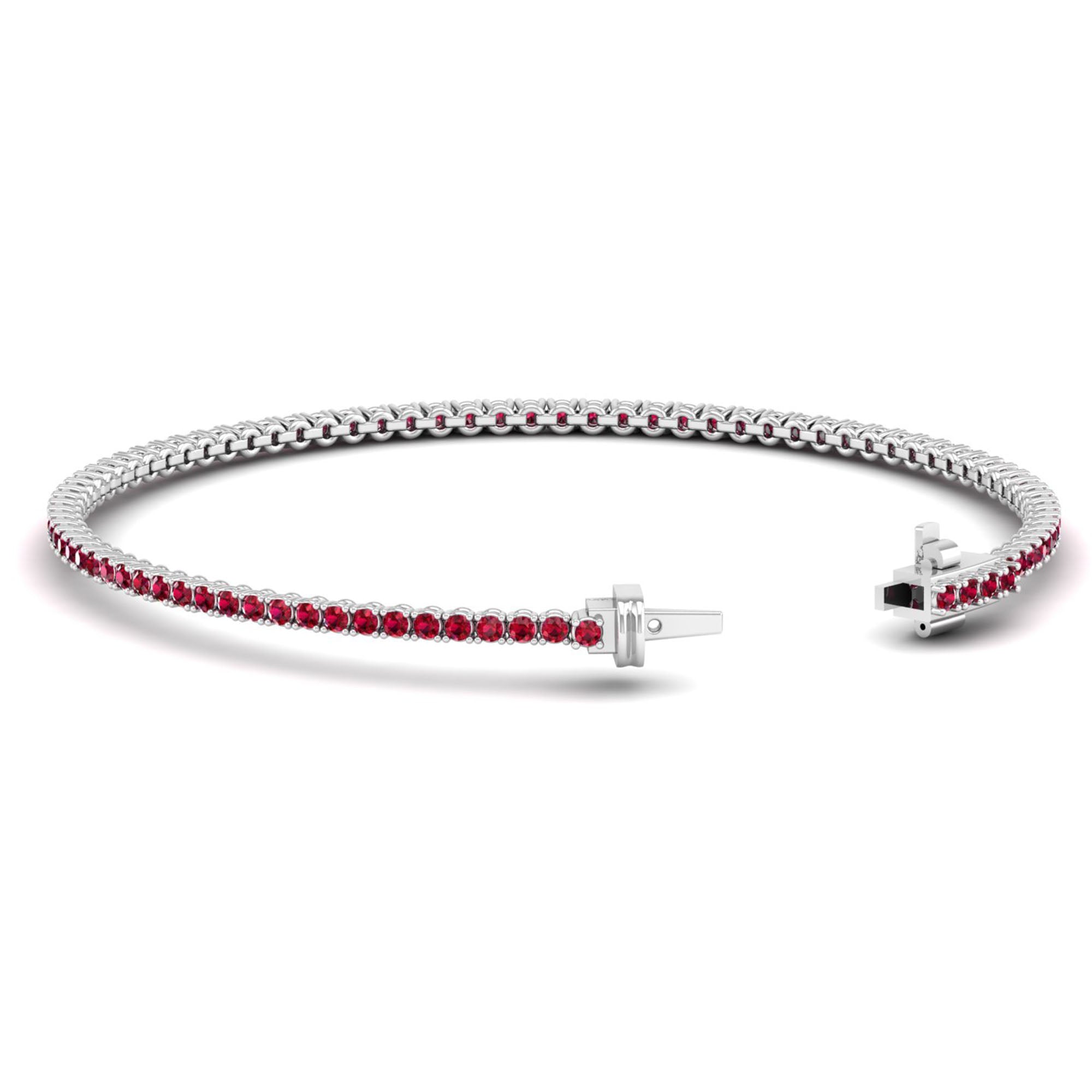 14K White Gold - Ruby