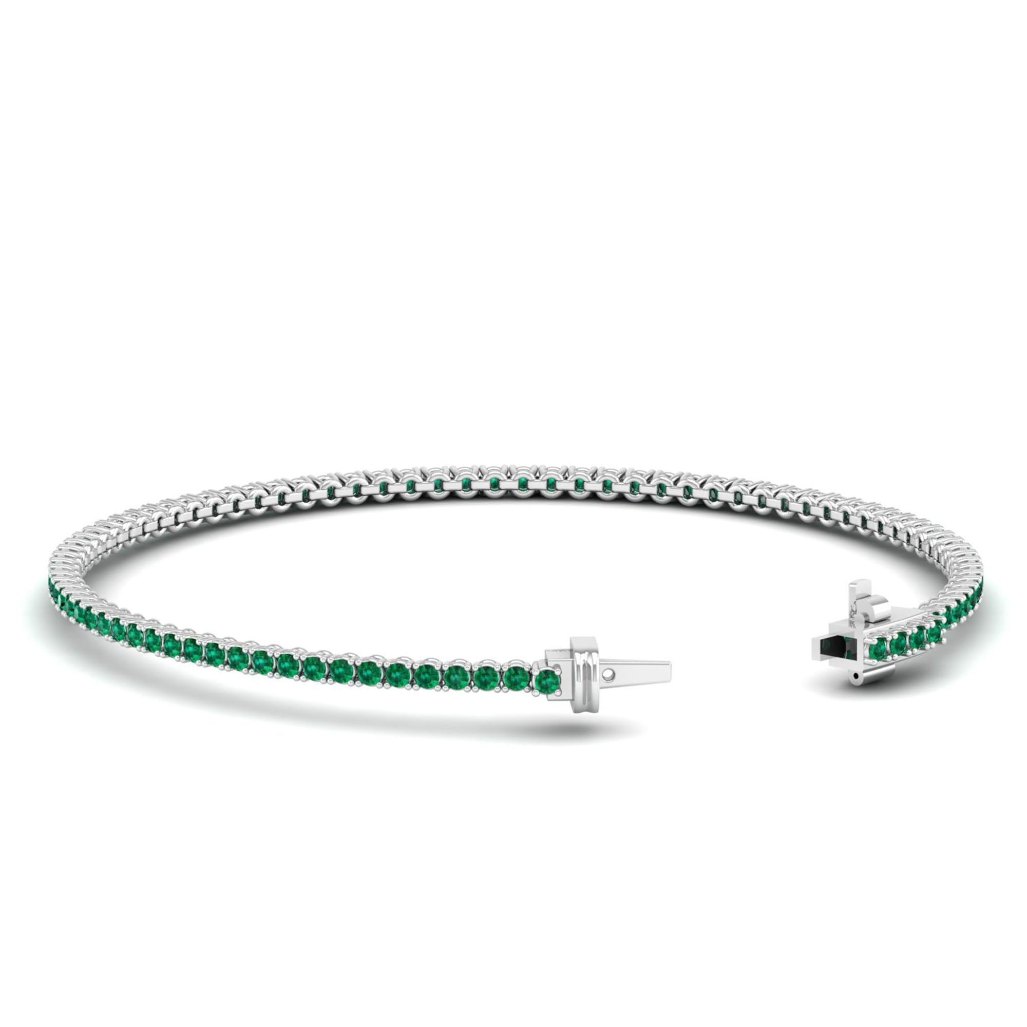 14K White Gold - Emerald