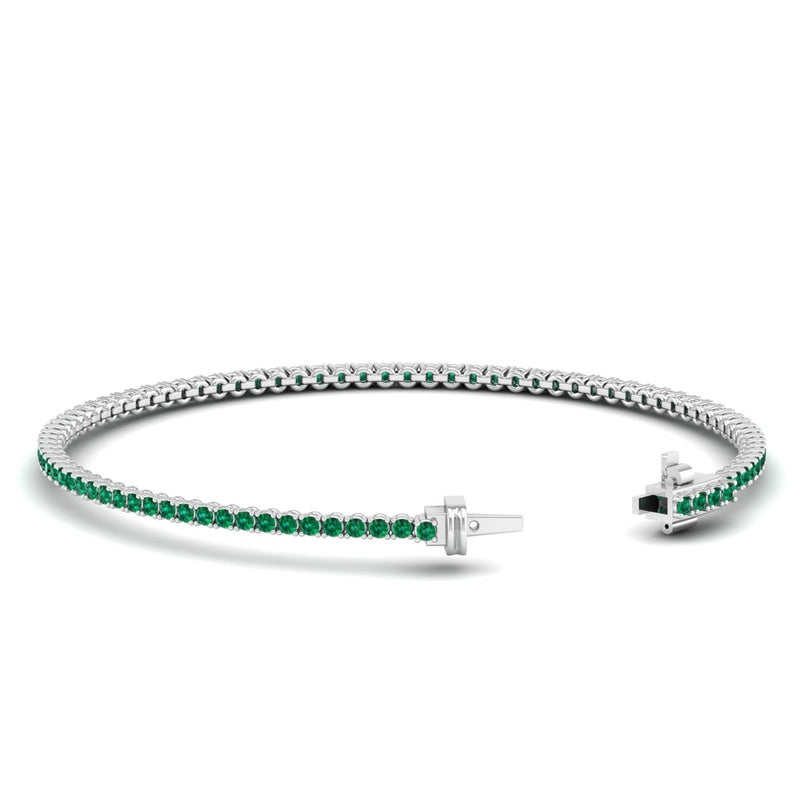 14K White Gold - Emerald
