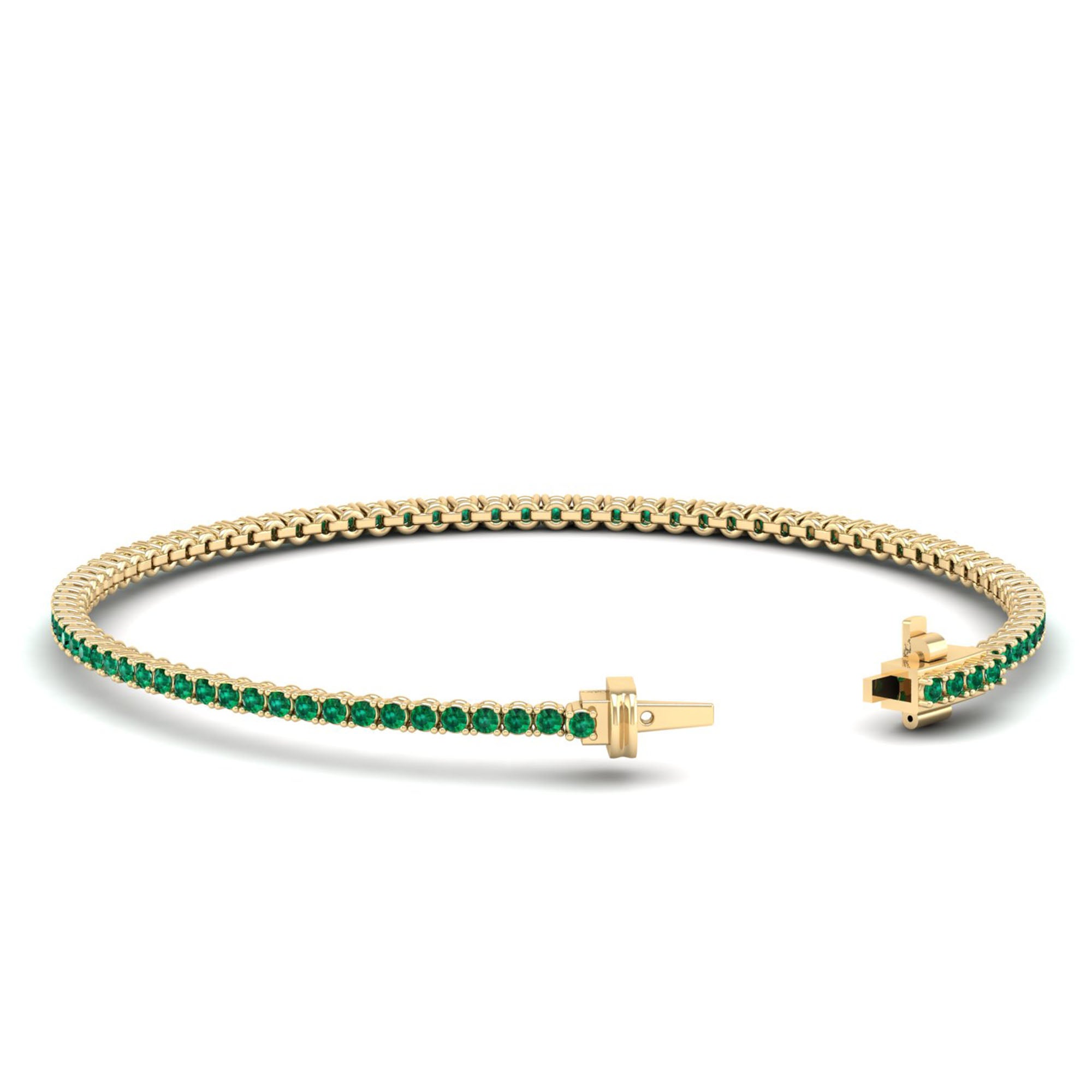 14K Yellow Gold - Emerald