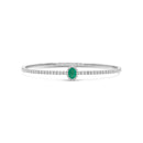 14K White Gold - Emerald