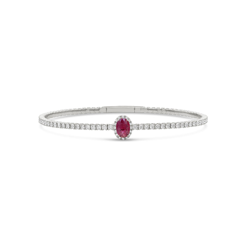 14K White Gold - Ruby