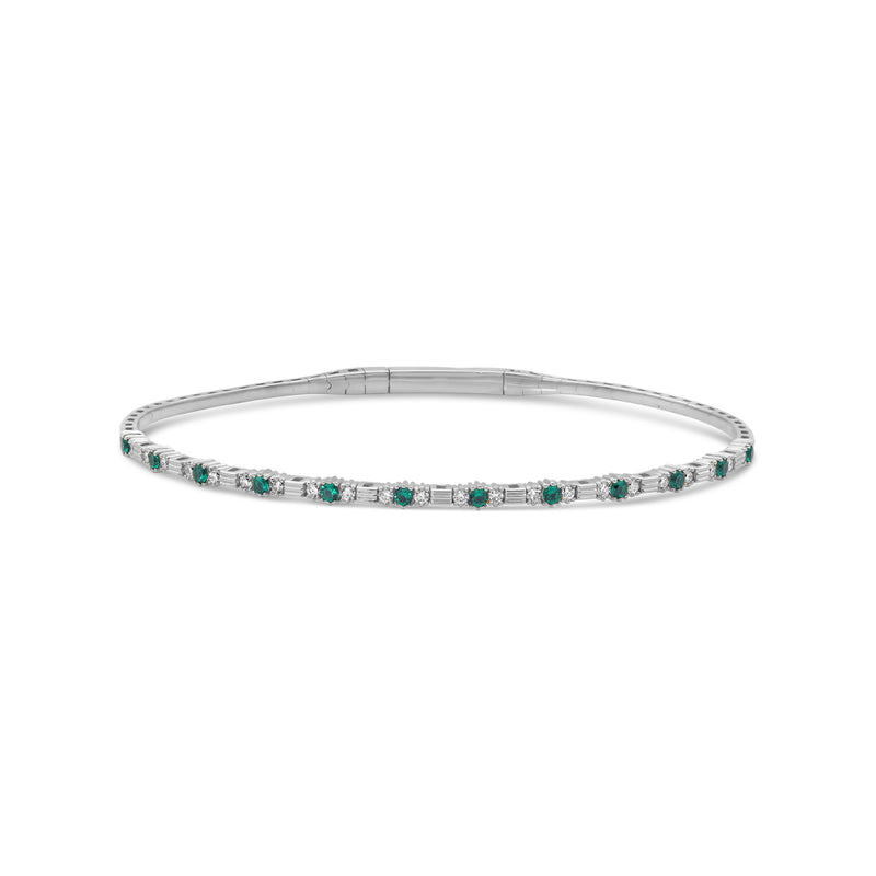 14K White Gold - Emerald