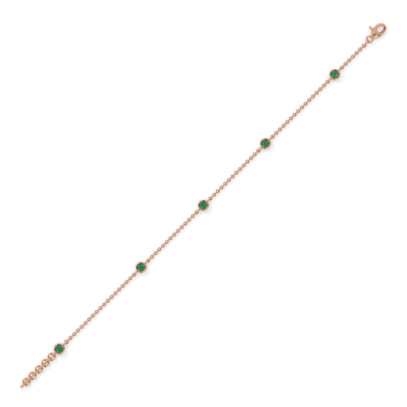 14K Rose Gold - Emerald