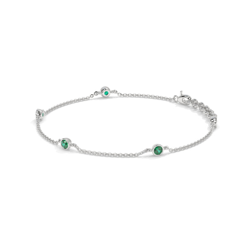 14K White Gold - Emerald
