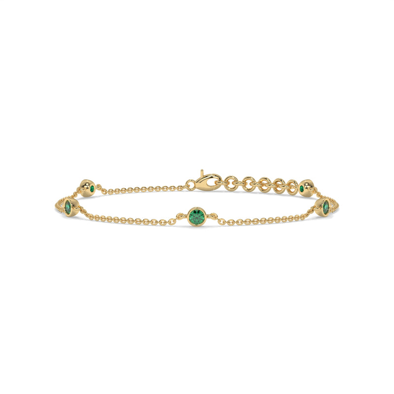 14K Yellow Gold - Emerald