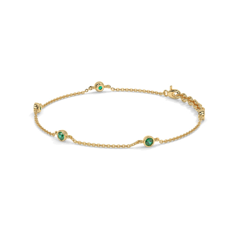 14K Yellow Gold - Emerald