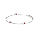 14K White Gold - Ruby